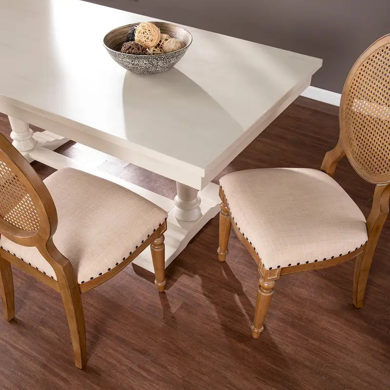 Chaises de salle à manger Elements en chêne avec dossier en rotin (Lot de 2)