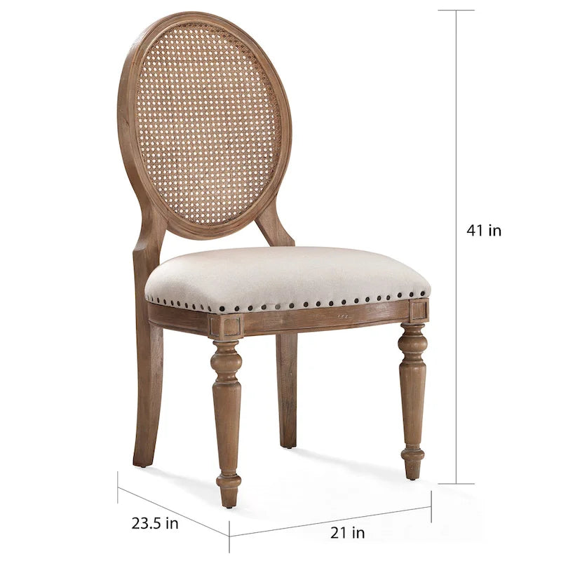 Chaises de salle à manger Elements en chêne avec dossier en rotin (Lot de 2)