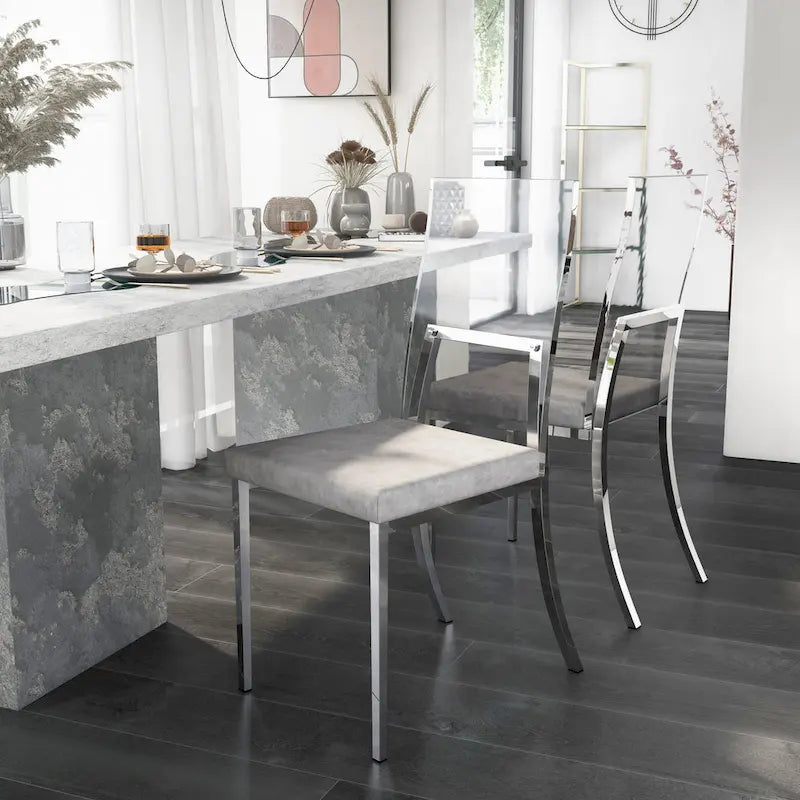  Brusartsi Modern Clear Acrylic Dining Chairs (Set of 2)