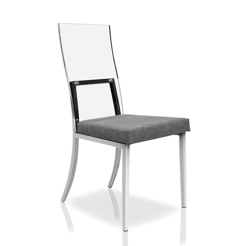 Chaises de salle à manger modernes Brusartsi en acrylique transparent (lot de 2)
