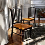 Chaises de salle à manger en bois à lattes noires Levole Farmhouse (lot de 2) par