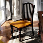 Chaises de salle à manger en bois à lattes noires Levole Farmhouse (lot de 2) par
