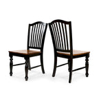 Chaises de salle à manger en bois à lattes noires Levole Farmhouse (lot de 2) par
