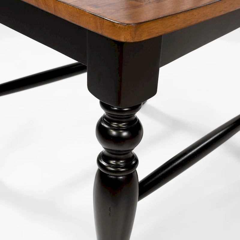Chaises de salle à manger en bois à lattes noires Levole Farmhouse (lot de 2) par