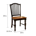 Chaises de salle à manger en bois à lattes noires Levole Farmhouse (lot de 2) par