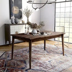  Sevo Midcentury Modern Brown 59-inch Dining Table
