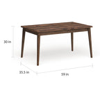 Table de salle à manger Sevo Midcentury Modern marron 149,86 cm
