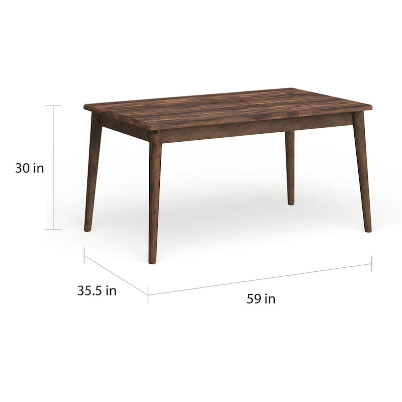 Table de salle à manger Sevo Midcentury Modern marron 149,86 cm