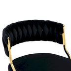 Lot de 4 Chaises de Salle à Manger en Velours avec Pieds en Métal Doré