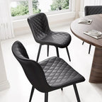 Lot de 2 chaises de salle à manger modernes en cuir