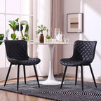 Lot de 2 chaises de salle à manger modernes en cuir