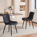 Lot de 2 chaises de salle à manger modernes en cuir