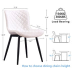 Lot de 2 chaises de salle à manger modernes en cuir