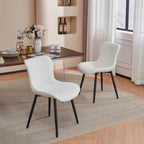 Lot de 2 chaises de salle à manger modernes en cuir