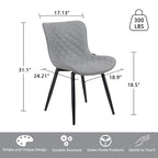 Lot de 2 chaises de salle à manger modernes en cuir