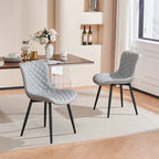 Lot de 2 chaises de salle à manger modernes en cuir