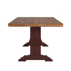 Table de salle à manger Eleanor avec plateau en bois massif bicolore