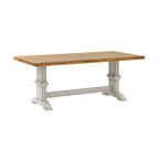Table de salle à manger Eleanor avec plateau en bois massif bicolore