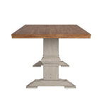 Table de salle à manger Eleanor avec plateau en bois massif bicolore
