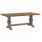 Table de salle à manger Eleanor avec plateau en bois massif bicolore