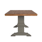 Table de salle à manger Eleanor avec plateau en bois massif bicolore
