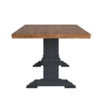 Table de salle à manger Eleanor avec plateau en bois massif bicolore