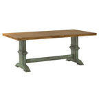 Table de salle à manger Eleanor avec plateau en bois massif bicolore