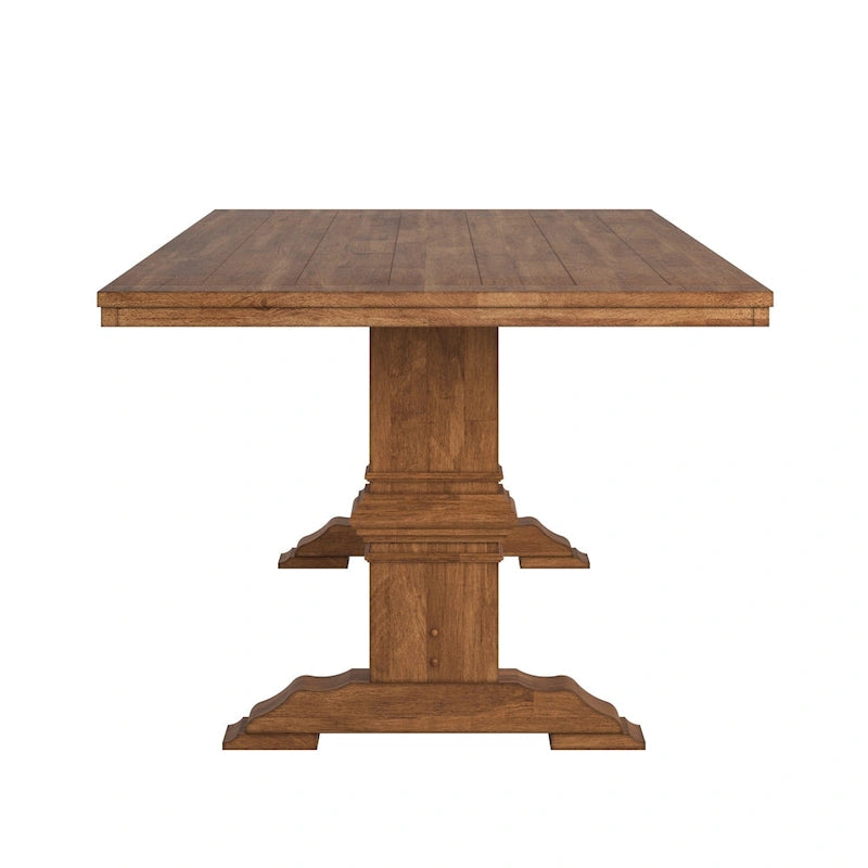 Table de salle à manger Eleanor avec plateau en bois massif bicolore