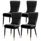 Lot de 4 chaises de salle à manger capitonnées en similicuir à motif à carreaux