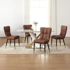 Lot de 4 chaises de salle à manger capitonnées en similicuir à motif à carreaux