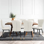 Lot de 4 chaises de salle à manger capitonnées en similicuir à motif à carreaux