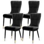 Lot de 4 chaises de salle à manger capitonnées en similicuir à motif à carreaux