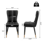 Lot de 4 chaises de salle à manger capitonnées en similicuir à motif à carreaux