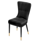 Lot de 4 chaises de salle à manger capitonnées en similicuir à motif à carreaux