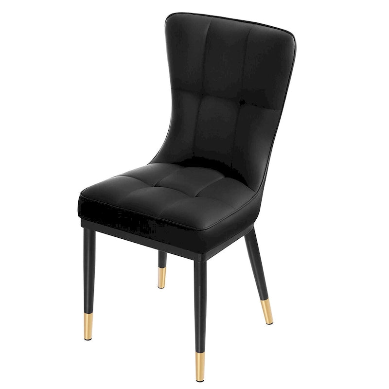Lot de 4 chaises de salle à manger capitonnées en similicuir à motif à carreaux