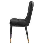Lot de 4 chaises de salle à manger capitonnées en similicuir à motif à carreaux