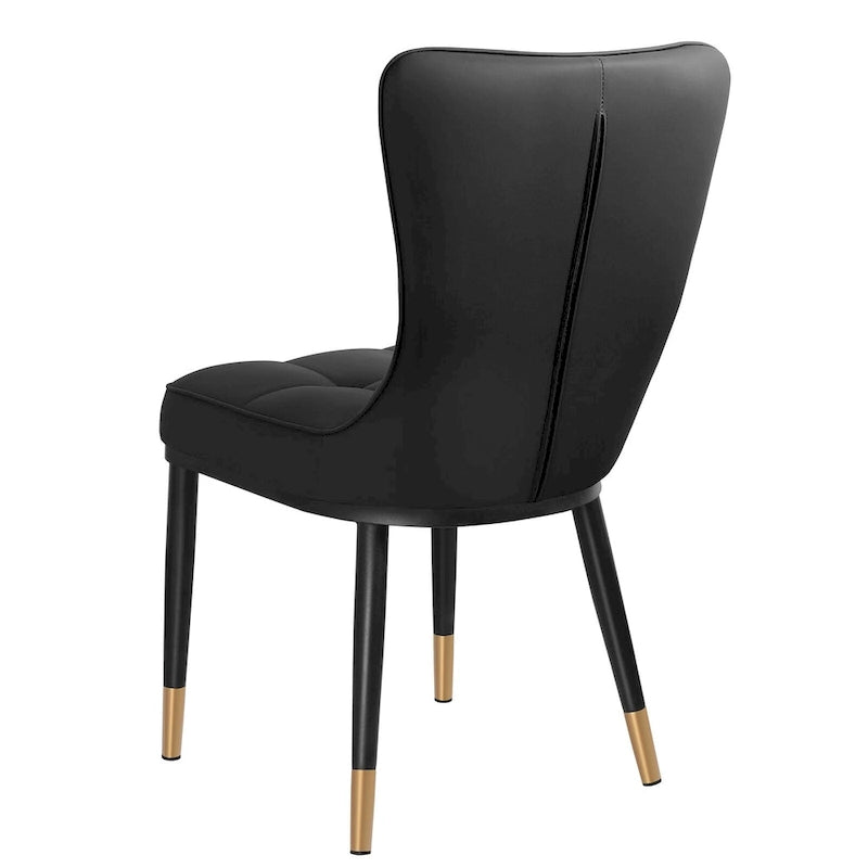 Lot de 4 chaises de salle à manger capitonnées en similicuir à motif à carreaux