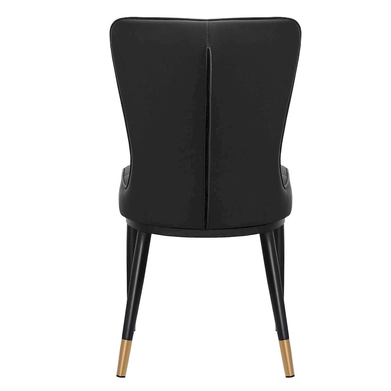 Lot de 4 chaises de salle à manger capitonnées en similicuir à motif à carreaux