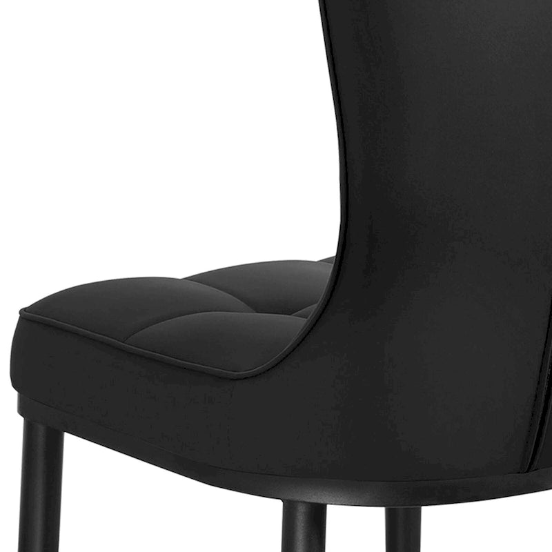 Lot de 4 chaises de salle à manger capitonnées en similicuir à motif à carreaux