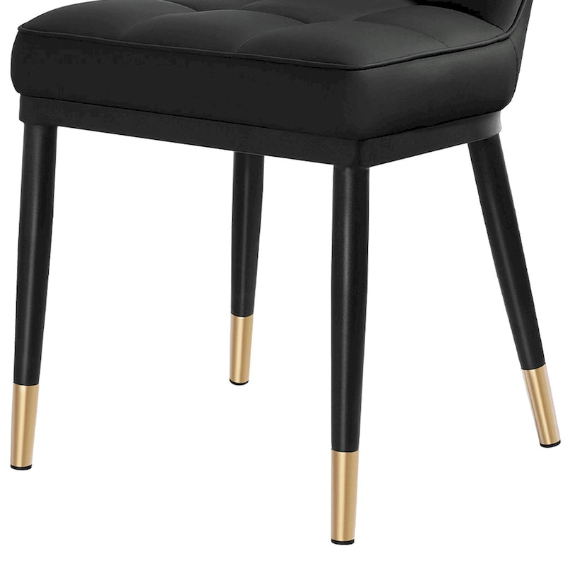 Lot de 4 chaises de salle à manger capitonnées en similicuir à motif à carreaux