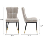 Lot de 4 chaises de salle à manger capitonnées en similicuir à motif à carreaux
