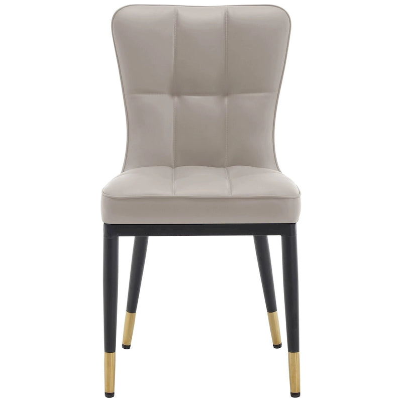 Lot de 4 chaises de salle à manger capitonnées en similicuir à motif à carreaux