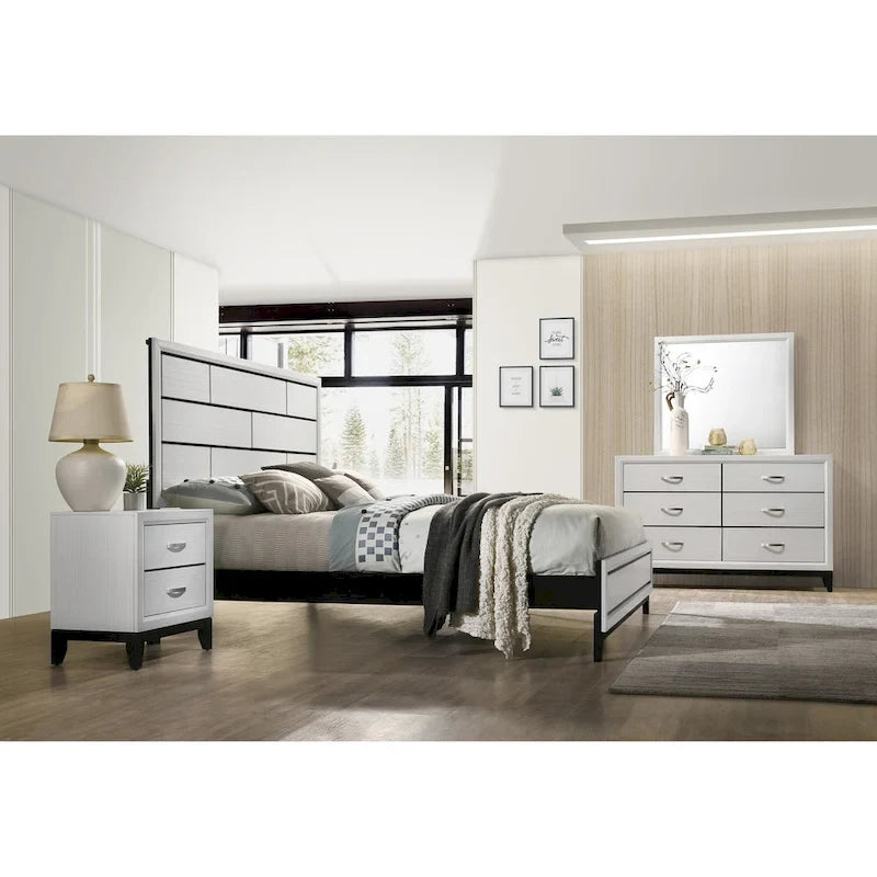 Ensemble de chambre à coucher 6 pièces Stout White Panel Deluxe