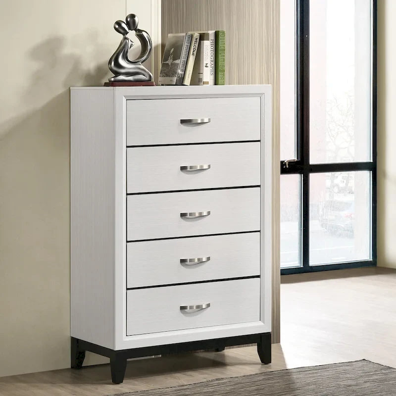 Ensemble de chambre à coucher 6 pièces Stout White Panel Deluxe