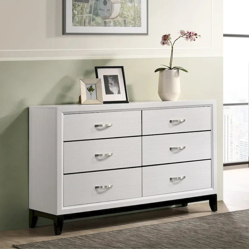 Ensemble de chambre à coucher 6 pièces Stout White Panel Deluxe