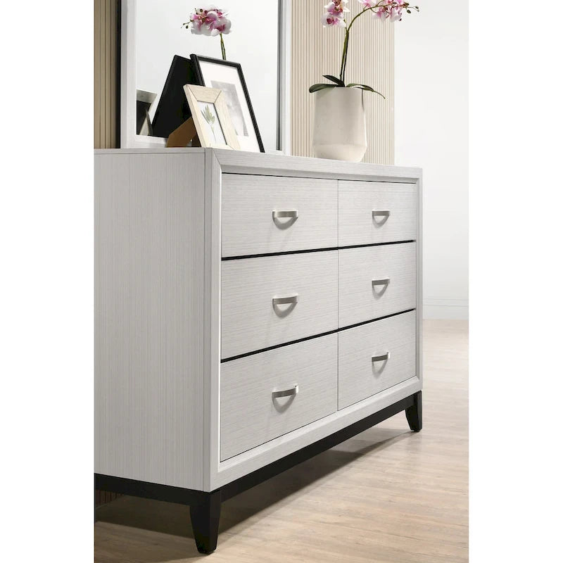 Ensemble de chambre à coucher 6 pièces Stout White Panel Deluxe