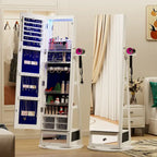 Miroir-armoire à bijoux pivotant LED avec lumières - N/A