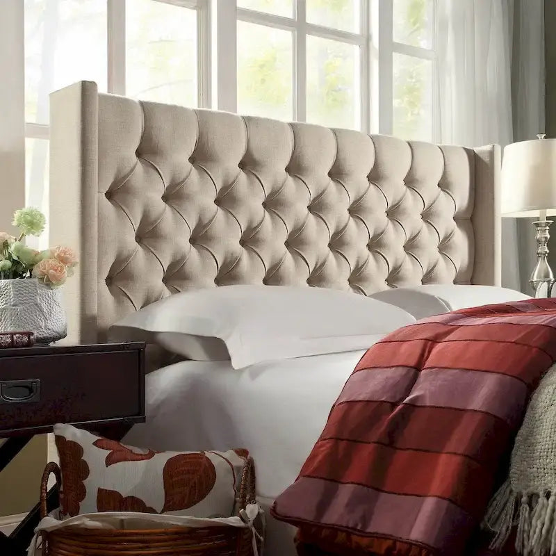 Naples Full-size Wingback Button-tufted Headboard by 