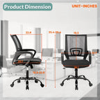 Chaise de bureau pivotante ergonomique Ralap Modern Black avec dossier en maille par