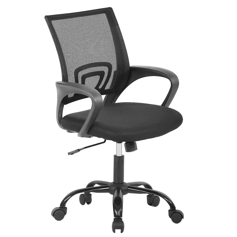 Chaise de bureau pivotante ergonomique Ralap Modern Black avec dossier en maille par